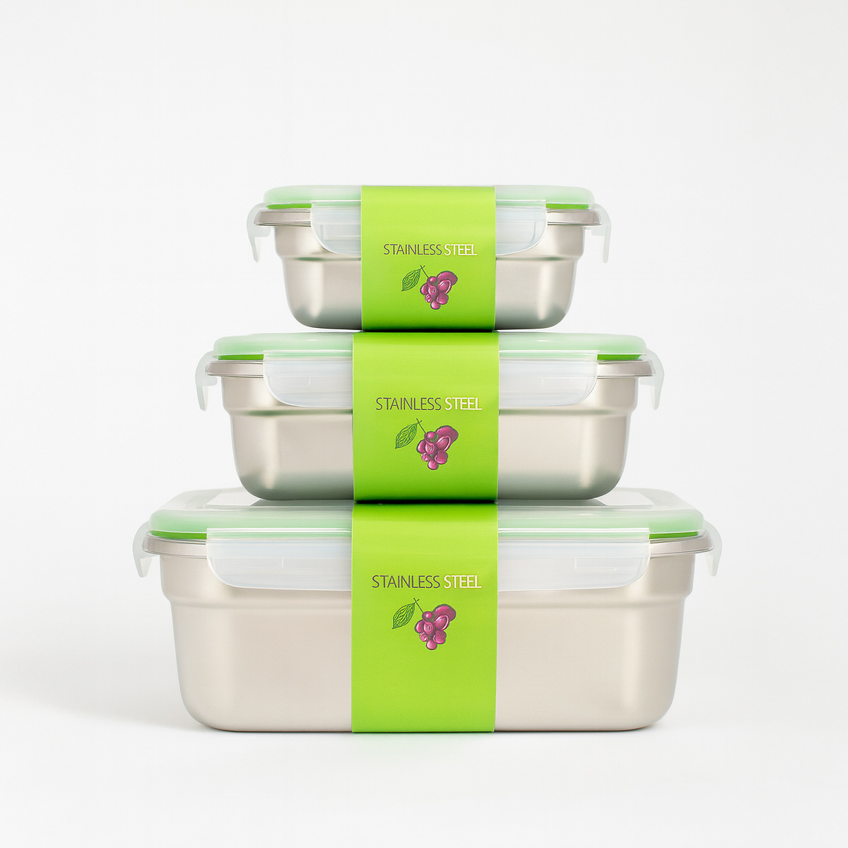 Pack x3 Recipientes Acero Inox